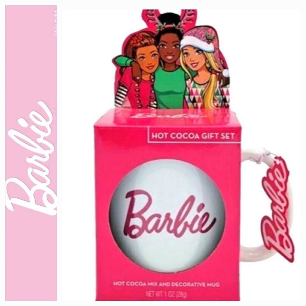 Barbie Logo Mug & Hot Cocoa Gift Set